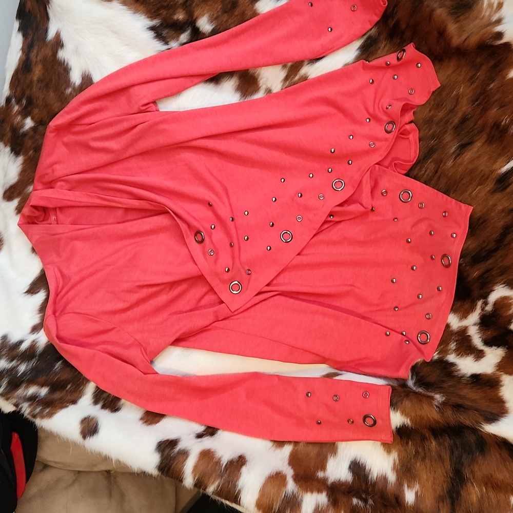 Strazzi Orange Open Cardigan Sz M